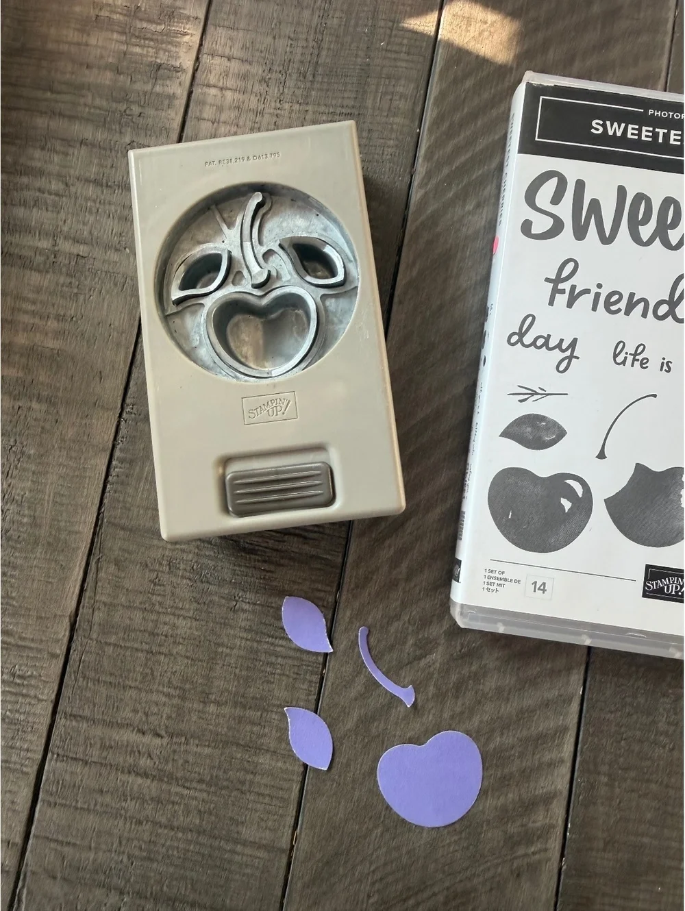 Stampin’ Up Sweetest Cherries stamp set with Cherry shape punch